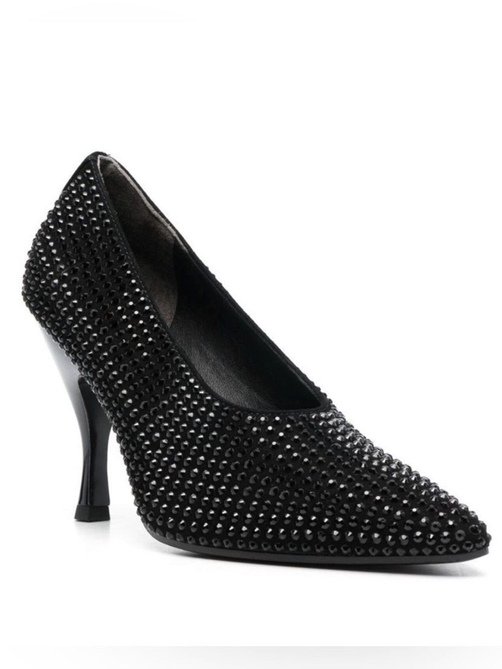 Tory Burch Black Crystal-Embellished Stiletto Pumps Heels